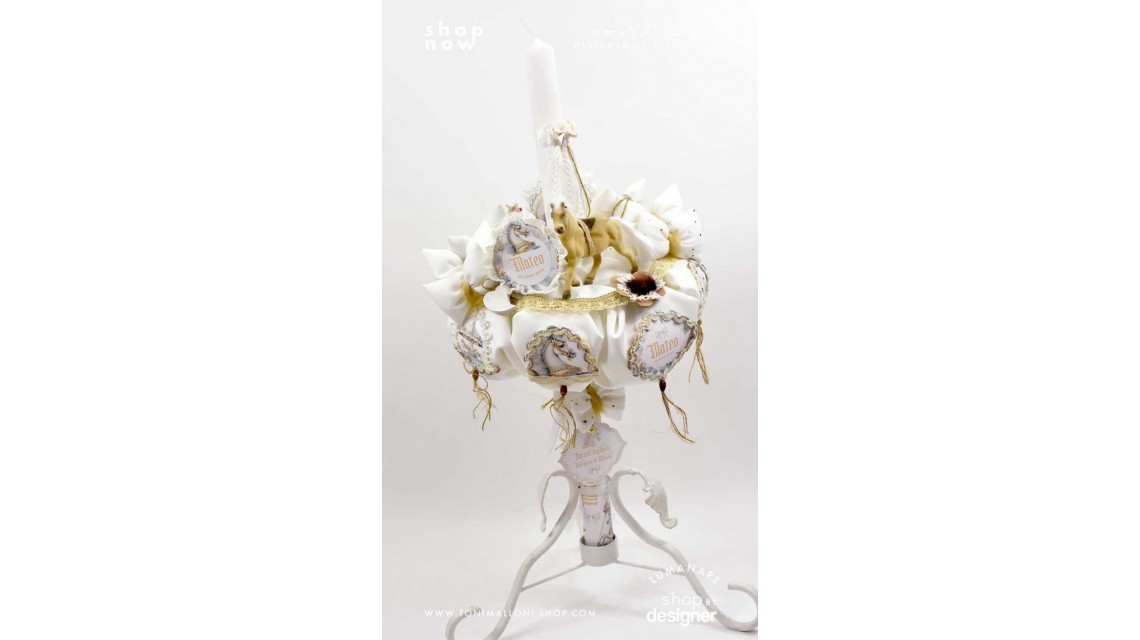 Lumanare de botez cu cai si un super carusel vintage Green Carousel 5